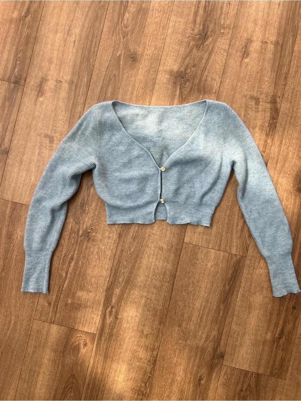 Jacquemus Le Cardigan Alzou Light Blue Mohair Cropped Cardigan FR 40 / US 8